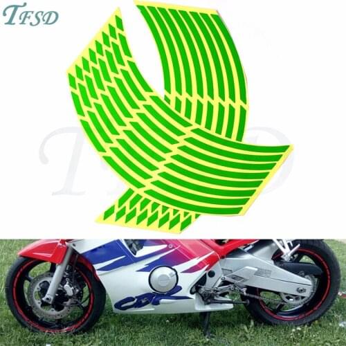 17" -19" car motorcycle wheel waterproof high quality fluorescent sticker bicycle decal For Kawasaki ZX-6/ZZR600 ZX9R ZXR400 ZZR