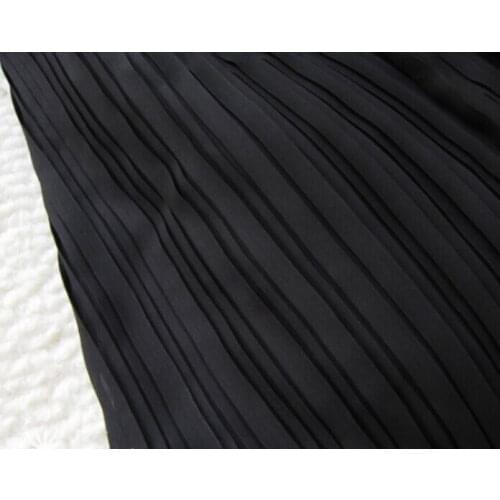 2 meters 150cm 59" width black crumple accordion pleated tulle chiffon fabric wedding dress clothing materials MM112