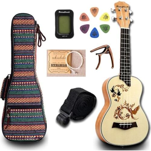 23 inch Ukulele Mini Hawaii Guitar Tuner Bag Strings Strap Picks Capo For kid Gift Electric Guitar UKE Music Concert UK2319B
