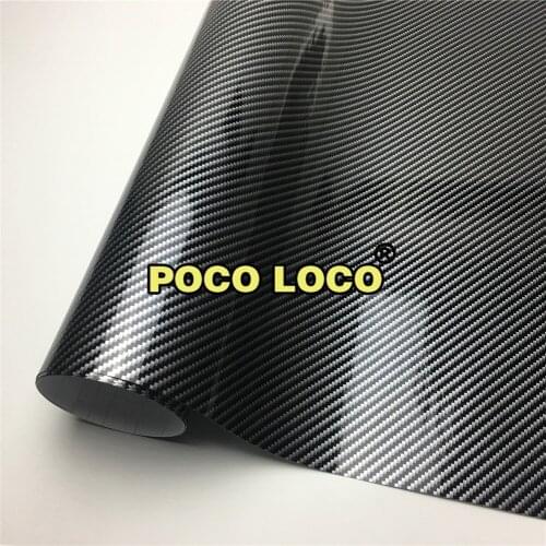 2D Black High Gloss Carbon Fiber Stickers Auto Wrap Decal Sticker Vehicle Vinyl Film For Front Stringer Tinting Wraps Phone Film