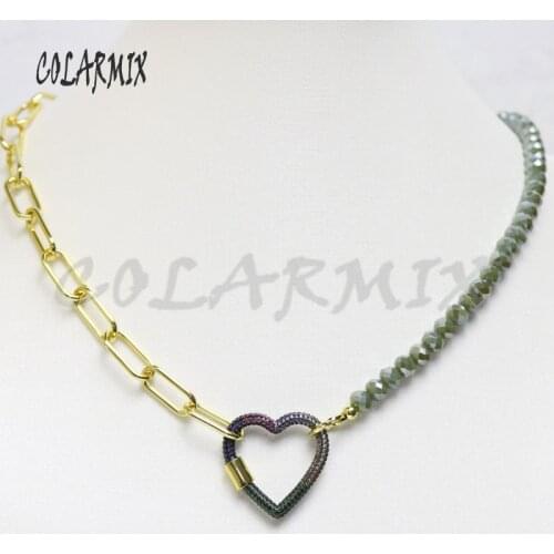 3 Pcs Heart Shape Charms pendant necklace Gold color necklace handmade new design Jesus pendant necklace gift for lady