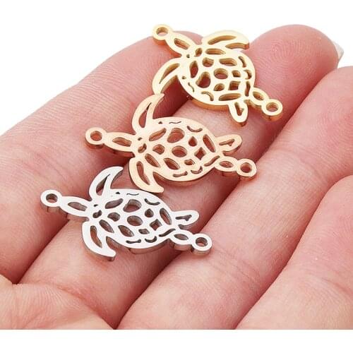 Semitree 5pcs Stainless Steel Supernatural Tortoise Rose Gold Bracelet Connector DIY Jewelry Make Wholesale Accessories Supplies