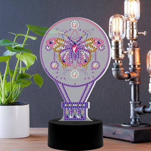 5D Diy Diamond Painting Led Butterfly Embroidery Night Lamp Needlework Decor Mini Lamp Living Room Bedroom Lighting Decor Gift