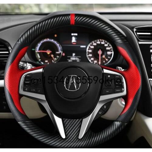 DIY Sew Customized Steering Wheel Cover For ACURA RDX CDX TLX-L MDX NSX Car Accessories