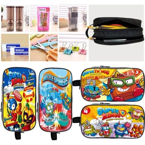 Double Layer Super Zings Pen Bag Kids Superzings Pencil Holder Boys Girls Pencil Box Cartoon Pencil Case Students School Case