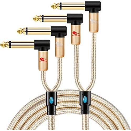 Hifi Dual 1/4'' TS Mono 6.35mm to 2 x 1/4 In Male Audio Cable for Mixer Console Synths Guitar Keyboard Amplifier Shielded Cords