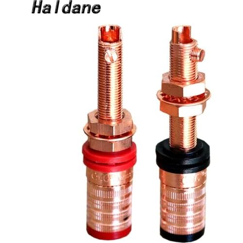 Haldane 4pcs Hi-End CMC 858LCU CMC Terminals Red Black Connector HiFi Amplifier Terminal Binding Post shaft Speaker