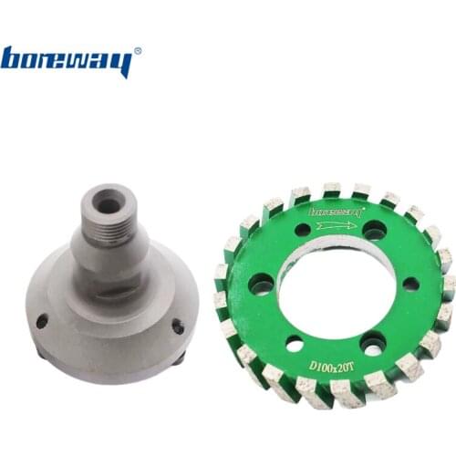 Boreway Supply A Set Of D100x20Tx50H Diamond Segmented Heavy Duty Gauging Wheel With Alex Adapter For Stone Slab Grinding