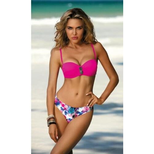 Sexy Bikini Women Swimsuit Push Up Swimwear Pineapple Bandage Halter Bandeau Bikini Set Beach Bathing Suit Swim Wear