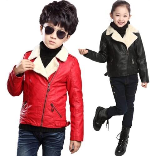 2017 New Spring Autumn Winter kids coat Boys Jackets Girls Outwear Fashion Children PU Leather Kids Jackets Girls Coats Jackets