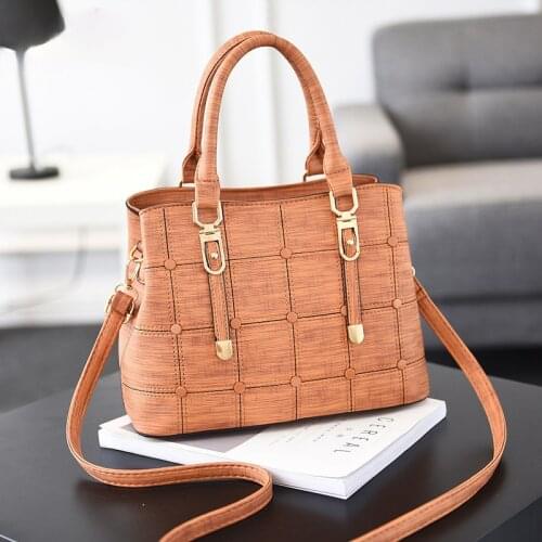 Fashion Casual Designer Crossbody Bag Ladies PurseBag Womens Bag PU Leather Large Capacity Woman Handbag Grid Shoulder Bag