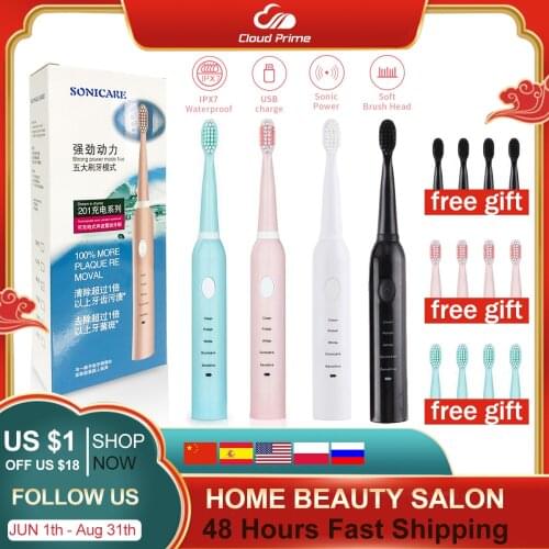 Powerful Ultrasonic Sonic Electric Toothbrush USB Charge Rechargeable Tooth Brushes Washable Electronic Whitening Teeth Brush