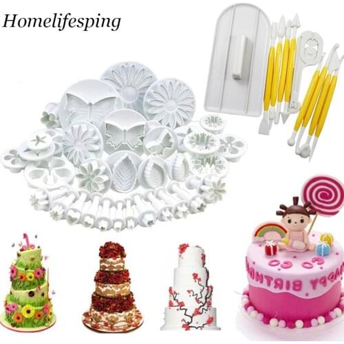 33 pieces / set Sugarcraft cake decoration tool set Fondant diver cutters cake tools Cookie Biscuit cake mold baking accessories