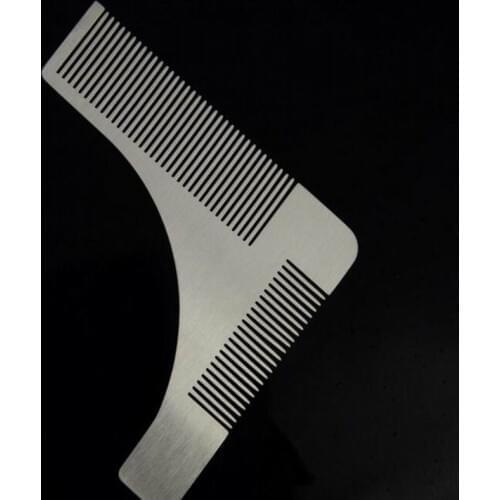 Stainless steel Two sides Metal beard shaper whiskers comb as beard shaping template for sidebums facial hair shaping tool