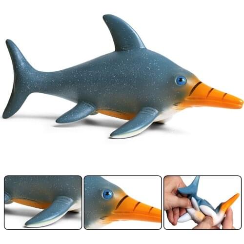 Original Wild Animals Soft Rubber Fish Lchthyosauria Dinosaur Model Action Figurines Miniature Collection Toy For Kids