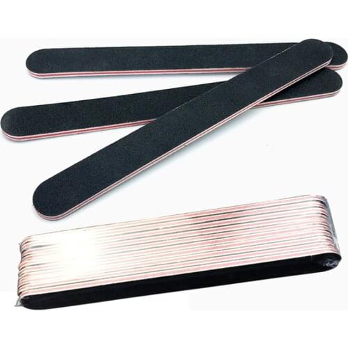 Nail file Professional Nail Buffer Black Sandpaper Buffing Manicure Beauty Files Strong Sanding Straight Lime Angle 5/10pcs