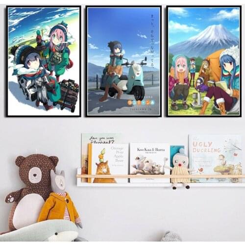 Poster And Prints Yuru Camp Japanese Anime Comics Movie Cute Girl Art Painting Canvas Wall Pictures For Living Room Home Decor
