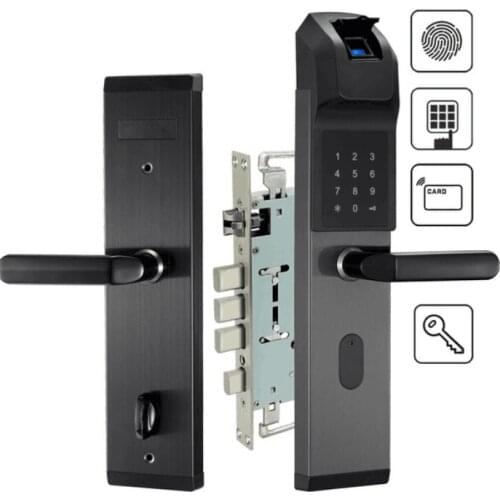 Anti-theft Intelligent Keypad 100 Fingerprints Capacity Biometric Door Locks with Card Password Key L16-P3