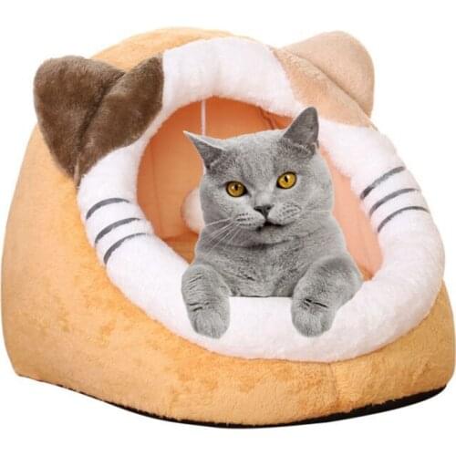 Foldable Cat Pet Bed for Small Medium Dog Soft Nest Kennel Kitten Bed House Sleeping Bag Pets Winter Warm Cozy House Cave