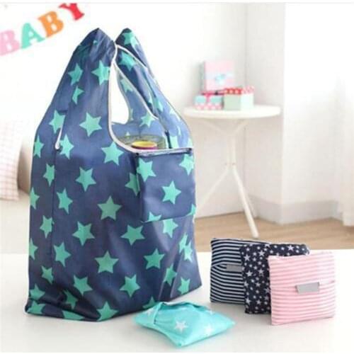 Foldable Reusable Big Capacity Travel Shopping Tote Grocery Bag Handbag