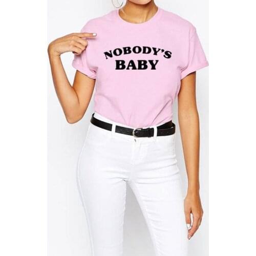 Skuggnas New Arrival Nobodys Baby T-Shirt Tumblr t shirts High Quality Cute Sassy Graphic Tee Gift for Her Feminist Shirt