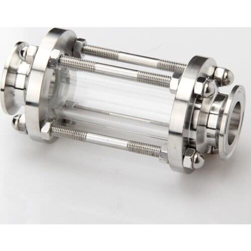 Tri Clamp Type Fast installation glass pipe sight glass stainless steel clamp type straight through quick connection