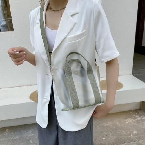 Ladies Transparent Totes Shoulder Bag Women Cotton Shopping Women Eco Reusable Shopper Bags Nylon messenger Bag