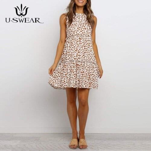 Sexy Women Dress Print Sleeveless Draped O-Neck A-Line Beach Style Knee-Length Club Dress Vestidos De Fiesta Casual Summer Dress