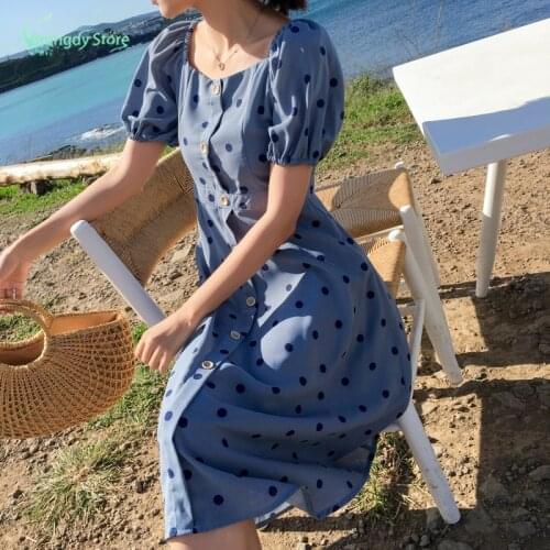 Elegant Fairy Dress Women Sukienka Cottagecore Sleeve Chiffon Dress Korean Japan Style Sweet Vintage Retro Summer Dress 2021