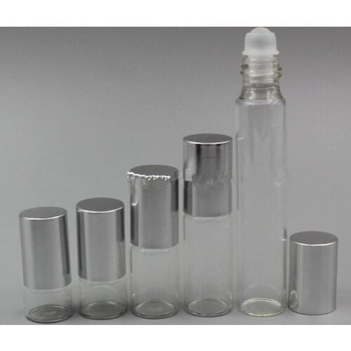 1ml 2ml 3ml 5ml 10ml Clear Glass Essential Oil Roller Bottles with Glass Roller Balls Aromatherapy Perfumes bottles F20171370