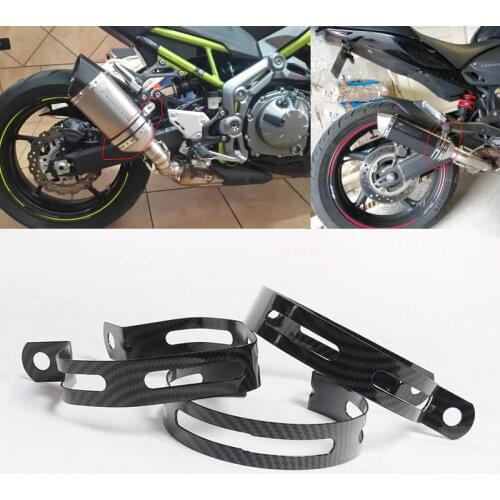 1 Pcs Universal 90/100/110/135 mm Motorcycle Exhaust Fixing Bracket Stainless Steel Carbon Fiber Holder Muffler Fixed Clamp Ring