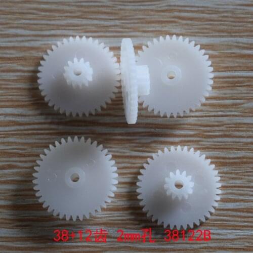 10/100pcs 38+12teeth hole 2 OD20 double plastic gears/reduction gear/diy toy parts technology model rc car robot 38122B