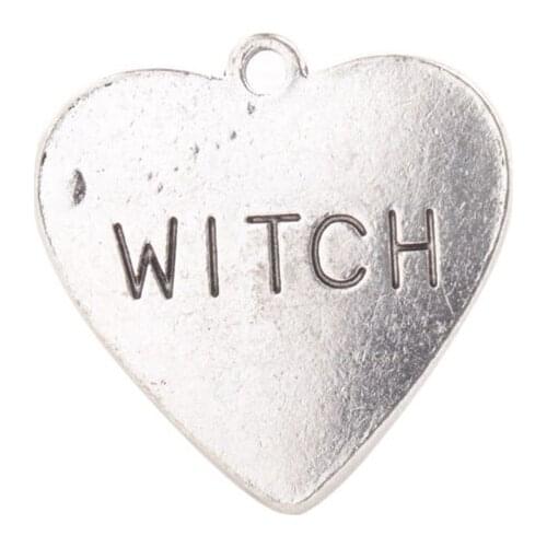 20PCS Antiqued Silver Color WITCH Charm Pendants #92251