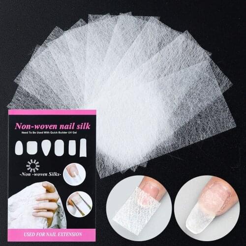 20PCS Professional Nail Art Extension Fiberglass Non-woven Silk Wrap for Nail Art Salon Home Students Manicure Tools 4x8cm