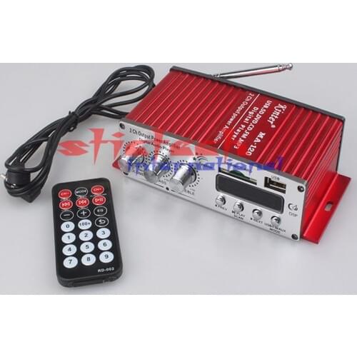 By DHL or Fedex 10pcs Kinter MA - 120 12V HiFi Audio Amplifier Support FM SD USB Input 2 x 20W Stereo FM SD Card hot sale