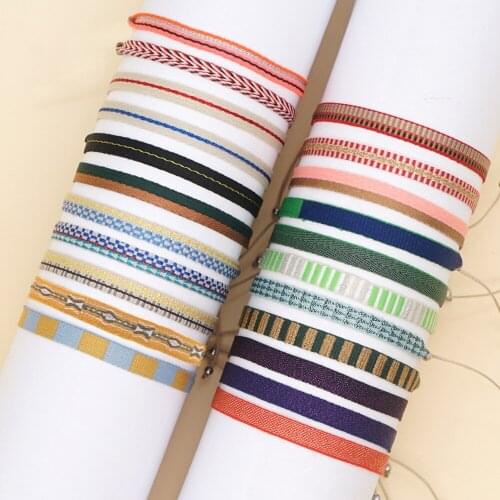 Colombian Retro Ethnic Style Webbing Pattern Hand Rope Simple Bohemian Style Multi-layered Wearing Bracelet Women Wholesale