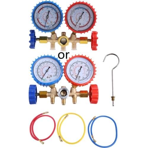 2021 Diagnostic Manifold Freon Gauge Hose Set Charging R134A R12 R22 R502 Refriger