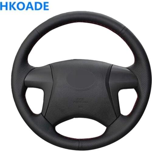 DIY Black Artificial Leather Car Steering Wheel Cover For Toyota Highlander 2008 2009 2010 2011 2012 2013 2014 Camry 2007-2011