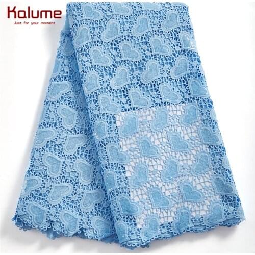 Kalume Guipure Cord Lace Fabrics High Quality Sewing Machine Sequins African Water Soluble Cord Fabric For Dress Sewing H2410
