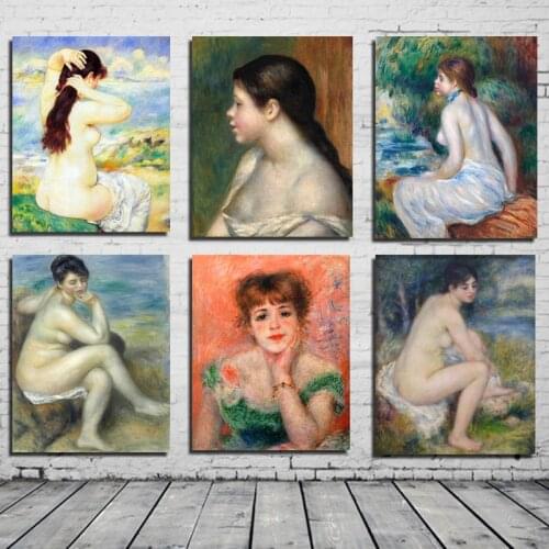 Pierre Auguste Renoir Best Wallpaper Canvas Painting Poster Prints Marble Wall Art Painting Decorative Picture Modern Home Decor