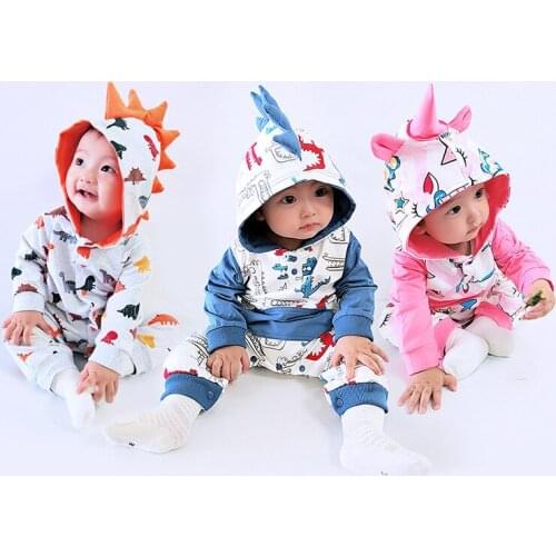 2021 Hooded Baby Rompers For Boys Girls Clothes Romper Newborn Jumpsuit Infant cosplay Costume Baby Outfits Christmas Clothing