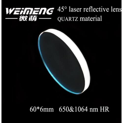 Weimeng quartz material 60*6mm 45 degree 650NM & 1064NM double point reflection for laser machine changing the optical path