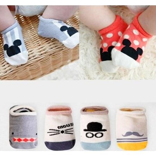Clear Cute Cotton Boys Girls Baby Socks Fashion Cartoon Soft Unisex Floor Baby Socks Anti Slip For Kids Children Hot Sale