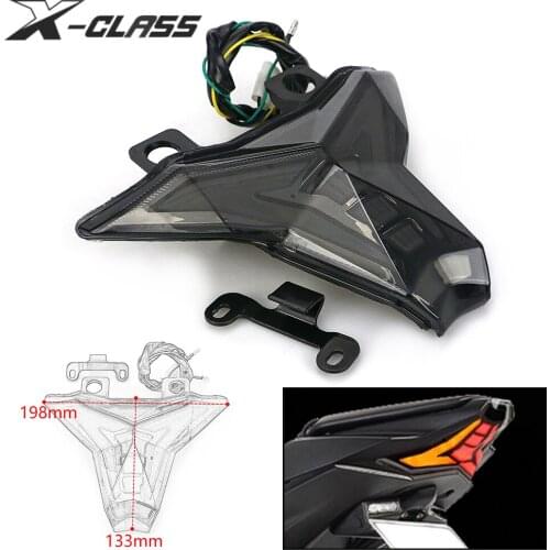Motorcycle Tail Light LED Stop Lamp Brake Rear Warning Turn Signal Indicator for Kawasaki Z1000 14-18 ZX-10R NINJA 250 400 19-21