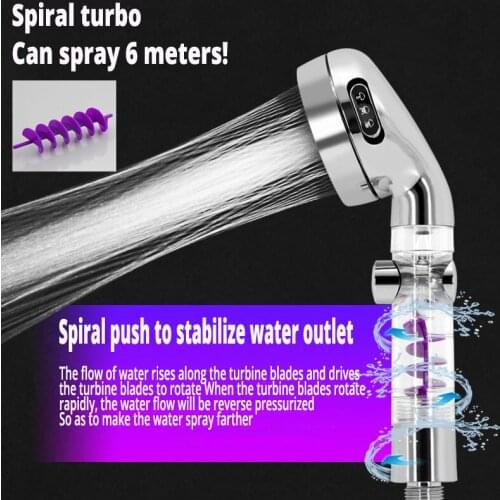 High Pressure 3-Function SPA shower head Shower Head with switch on/off button Filter Bath Head Water Saving Shower Bathroom