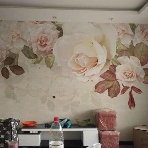 Bacaz 3D Flower Wallpaper Mural for living room 3d wall photo mural wall 3d Rose Flower Mural Wall paper Sticker