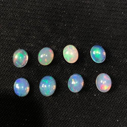 Natural genuine opal gemstone nude gem colorful fireworks fit for self jewelry ornament DIY gift oval 8 x 10 mm size good color