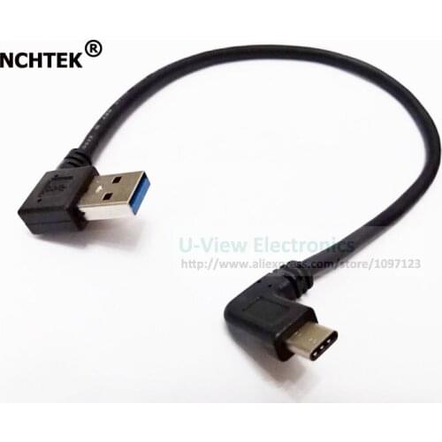 NCHTEK 90 Degree Angled USB 3.1 USB Type C to Left Angled USB3.0 Male Data Cable/Free DHL Shipping/100PCS