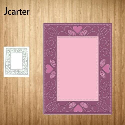 New Design Metal Cutting Dies Rectangle Heart Background Craft Scrapbooking Handmade Knife Mould Blade Punch Stencils Dies Cut