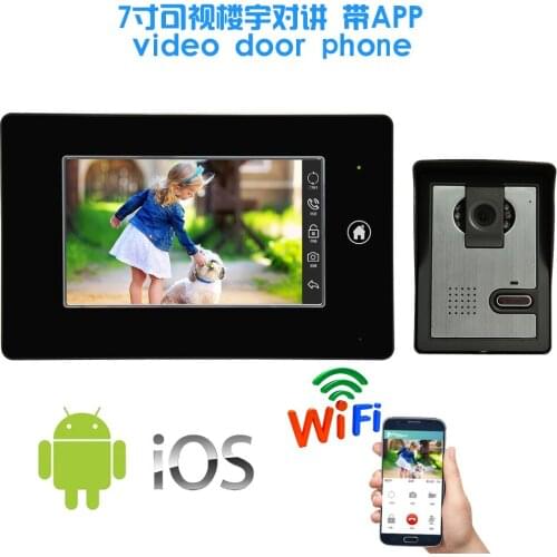 New product 7 inch monitor wire Video door phone with WIFI APPs cellphone control Function security camera door bell for home